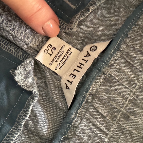 Athleta Cabo Linen Jogger Chambray Texture Size 8 TALL - Picture 10 of 16